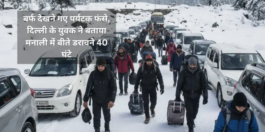 People left vehicles in Manali Jam
